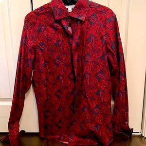 Banana Republic Red and Black Paisley Shirt